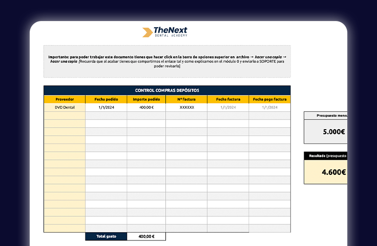 Plantilla Control de Compras