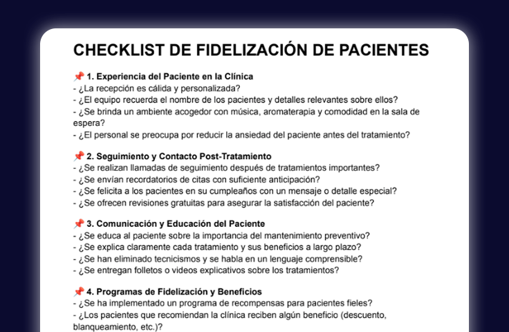 Checklist de Fidelización de Pacientes